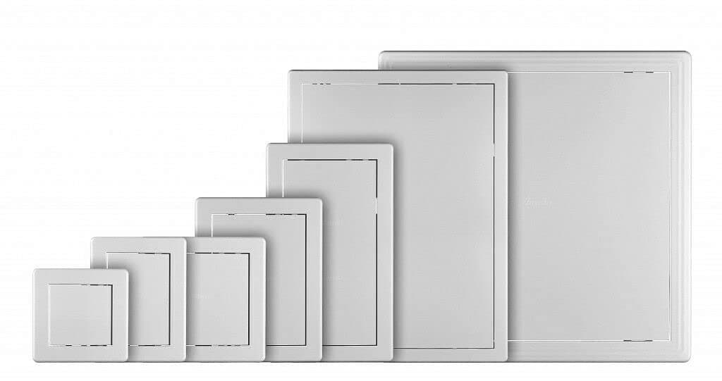 Prostko White Access Panel / Inspection Door Revision Hatch / 150mm, 200mm, 250mm, 300mm – Detachable Doors. (150mm x 150mm)
