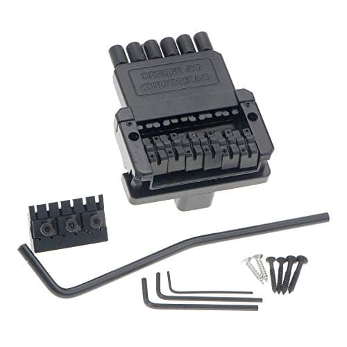 hongyujj Black 6 String Guitar Tailpiece Tremolo Bridge Fit Most Headless Guitar