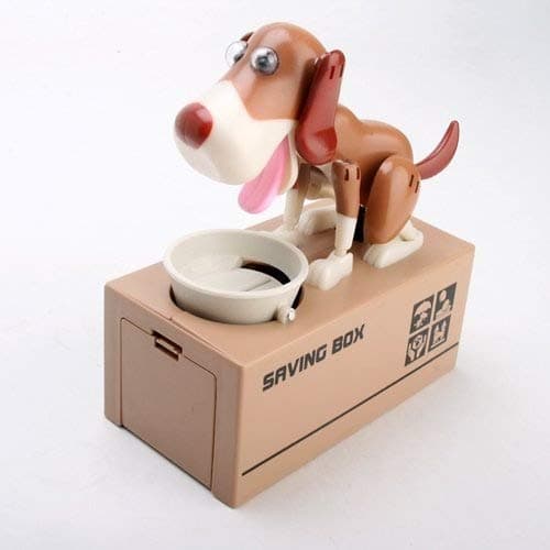 Eshowy My Dog Piggy Bank - Robotic Coin Eating Munching Toy Money Saving Box