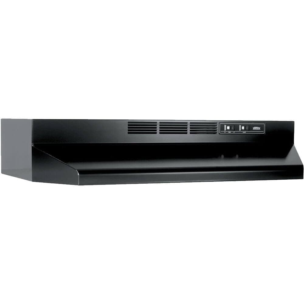 Broan-NuTone 413023 Ductless Range Hood Insert with Light, Exhaust Fan for Under Cabinet, 30-Inch, Black
