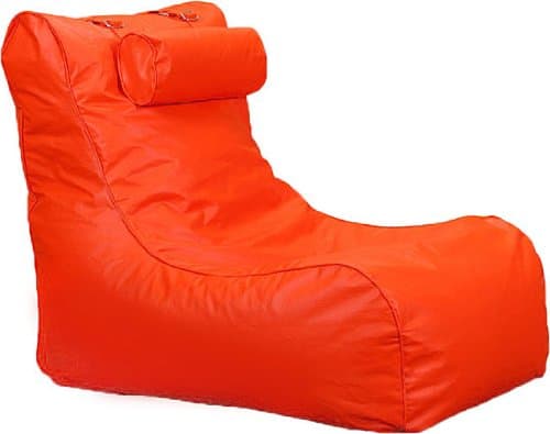 PuregadgetsXXL Relax Leather Beanbag High Back Head Rest Chair fpr watching TV, Gaming etc… Bean Bag Sofa Orange