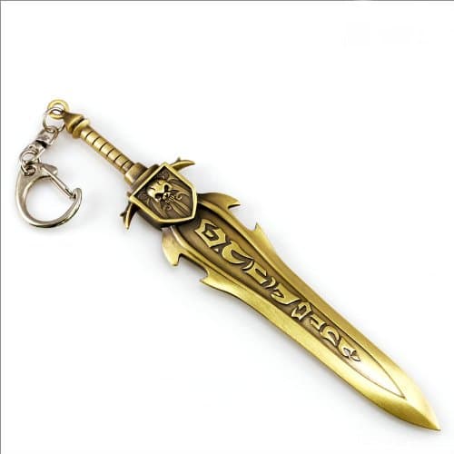 Tanboo World of Warcraft Game MINIATURE Metal model Scourgebane's Sword Knife keychain ring Pendants ,with Tanboo Card and Gift Box