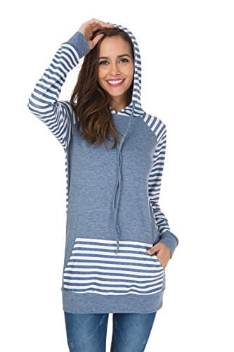 Titame Womens Casual Long Sleeve Sweatshirt Top Loose Hoodie Tunic with Pockets
