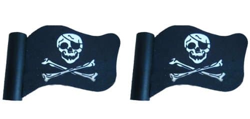 Pirate Flag Skull Crossbones Car Truck SUV Antenna Topper - 2PK