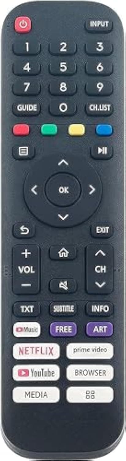 EN2J30H Replace Remote Control fit for Hisense Vidaa Smart TV 2020 32A45GV 40H5G 40A4GV 40A40GV 40A40GMV 40H55G 40A4HV 40A4070GMV 43H6G 43H77G 43V6G 43A60G 43A60H 43A60GMV 43A6010GMV 43A6070GMV