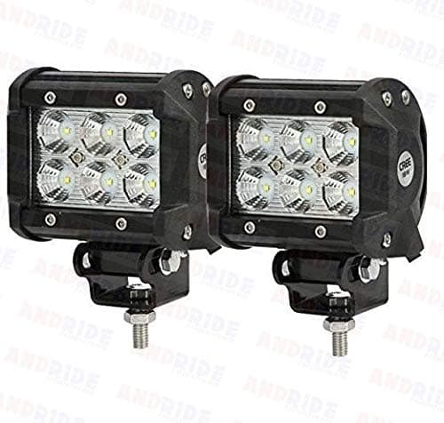 Andride 6 LED Fog Light/Work Light Bar Spot Beam Off Road Driving Lamp 2 Pcs 18W Cree,for Bike Universal Fitting