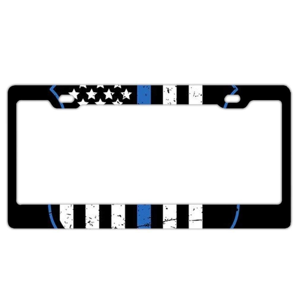 Blue Lives Matter License Plate Frame Theft-Proof Frames Stainless Steel Board Frames