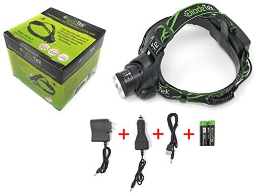 Super Bright Professional LED Headlamp Waist Lamp with 3 Light Modes and Zoom Function Great for Home and Car Repairs, Camping, Running, Walking, Hiking, Waterproof, Shockproof Rechargeable Headlamp