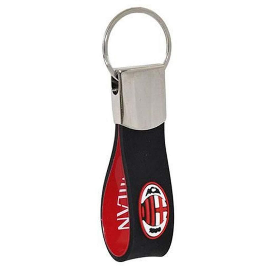 Official Milan Soft Rubber Keyring Gift Idea Red Black