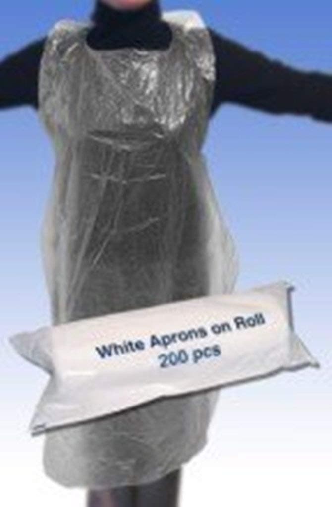 White Disposable Aprons - Roll of 200