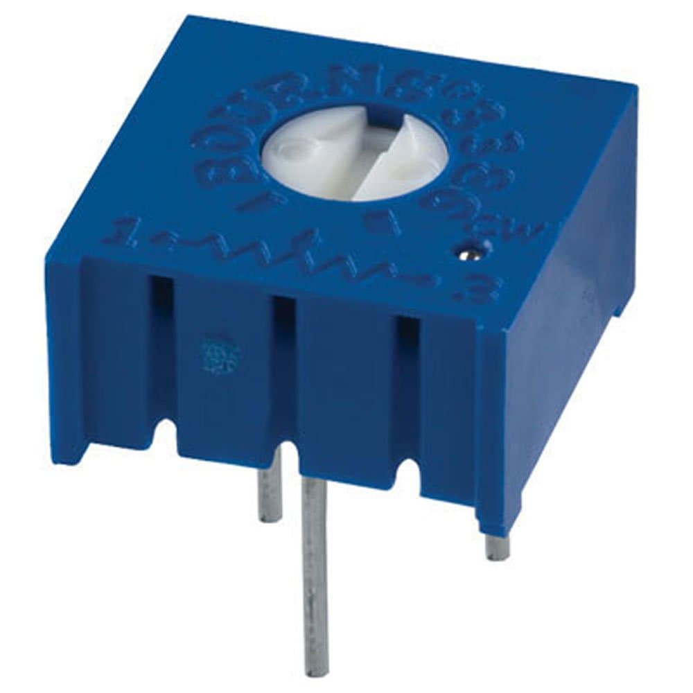 Spectrol 3386F-1-203/63M/72PMR Square Cermet Trimmer Potentiometer, 20k Ohm, Single Turn, 1/2 Watt, 0.375" L x 0.375" W x 0.19" H (Pack of 10)