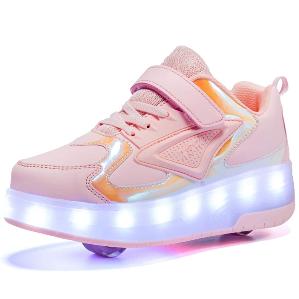 YllluKids LED Roller Skate Shoes with Single Wheel Light up Roller Shoes Gift for Girls Boys Children