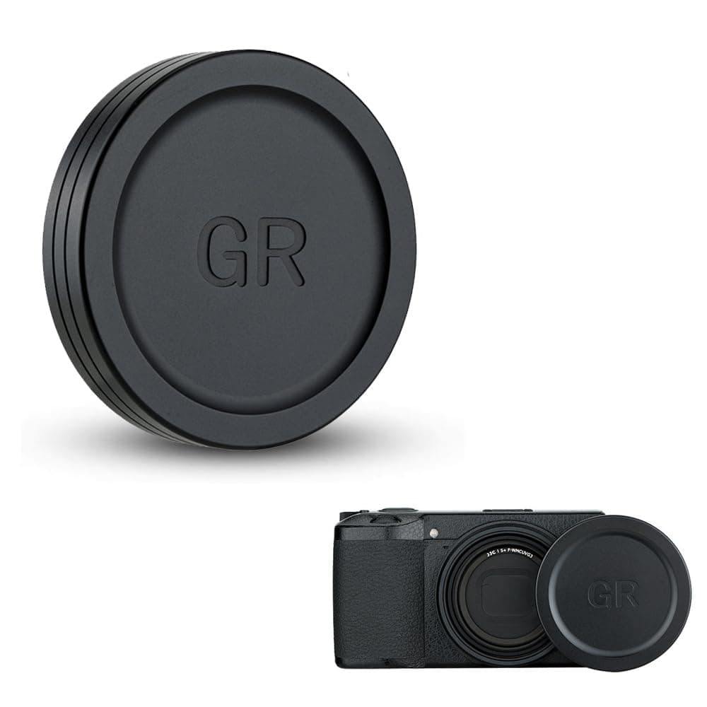 JJC Aluminium Lens Cap for Ricoh GRIIIx GRIIIx HDF GRIII GRIII HDF GRII, Anti-dust Lightweight Durable Camera Lens Protection Cover for GR3x GR3x HDF GR3 GR3 HDF GR2 with Soft EVA Interior
