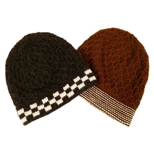Alpaca Hand Knit Beanie Set of Two Assortment Winter Hat Fair Trade