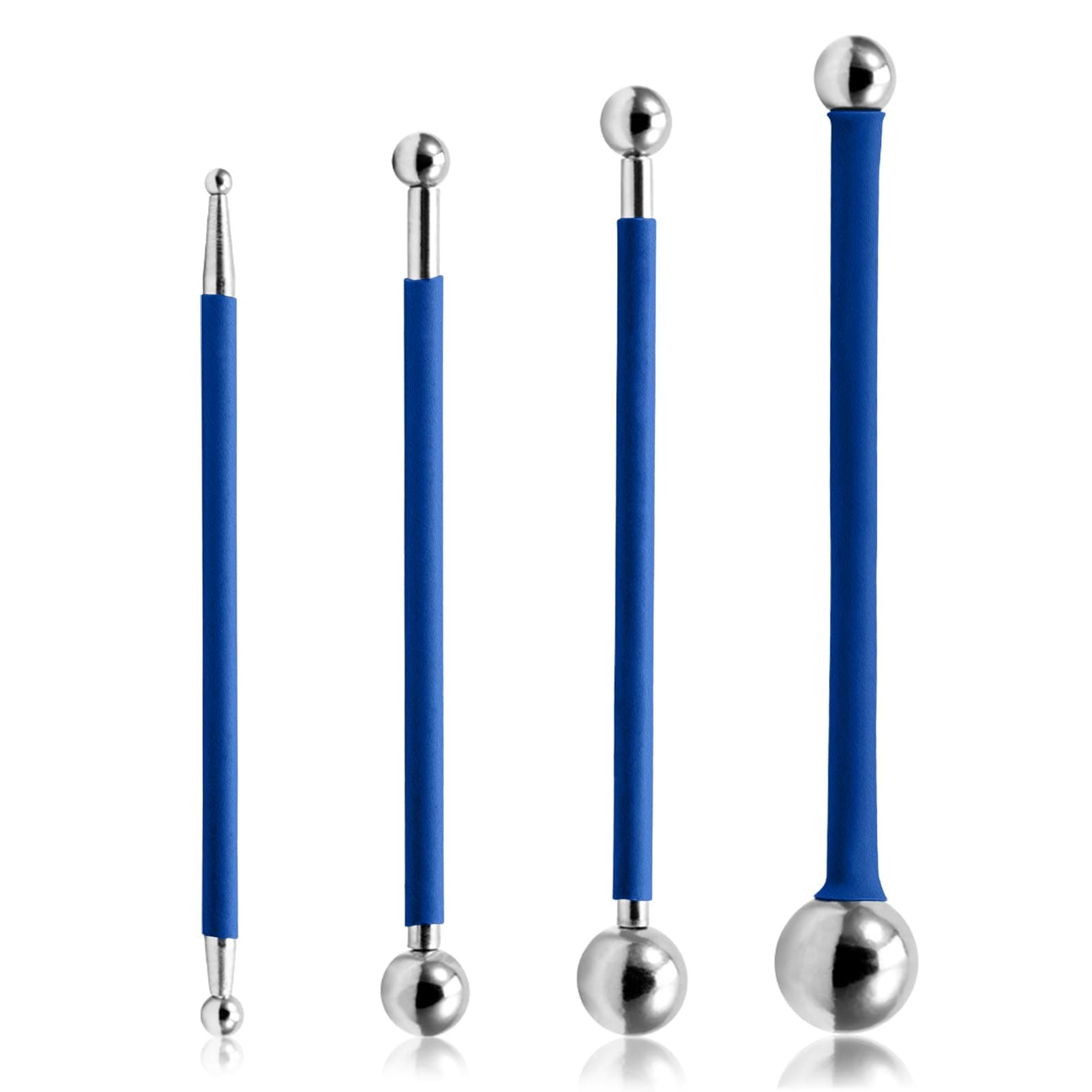 SPEEDWOX Stainless Steel Caulking Tool Set - 4 Pcs Metal Ball Kit for Tile Grout Coating & DIY Crafts - Blue