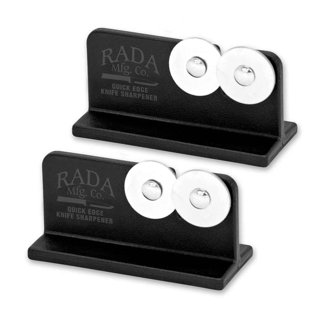 Rada Cutlery Quick Edge Knife Sharpener (R119), 3.5" x 2", Stainless Steel Wheels, Pack of 2