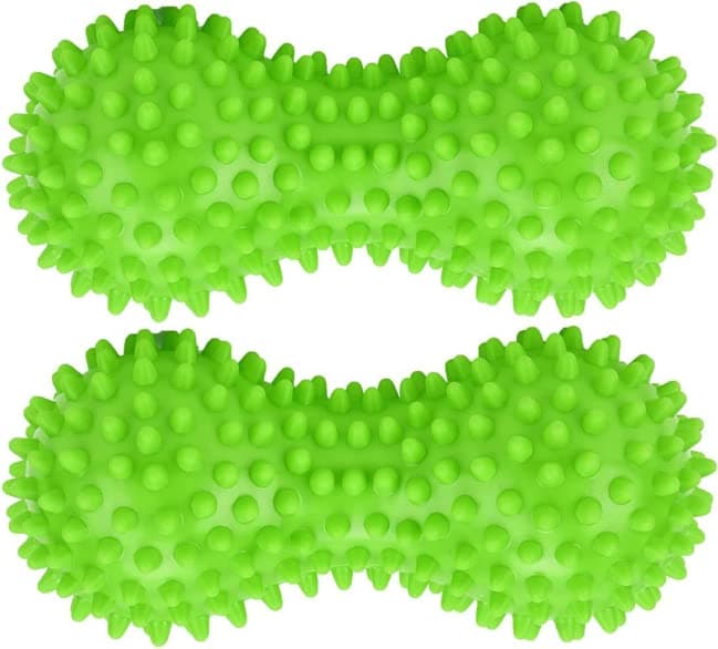 Therapist's Choice® Pack of 2 Soft Spiky Massage Peanut Balls, Stress Reflexology, Porcupine Sensory Peanut Ball Set