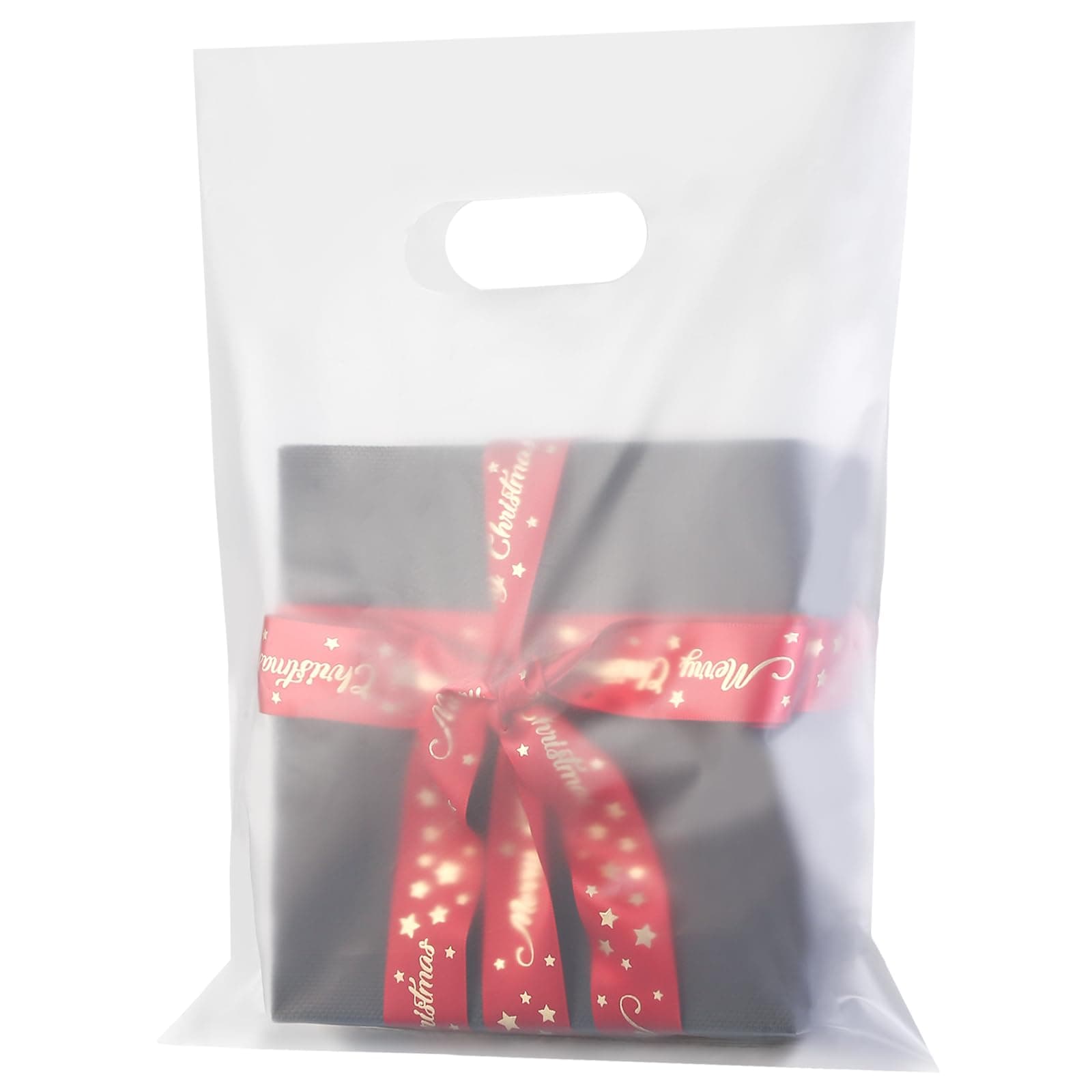 100 Pack Clear Plastic Bags, 9"x12" Merchandise Bags With Die Cut Handles for Retail, Small Business, Boutique Stores, Gifts