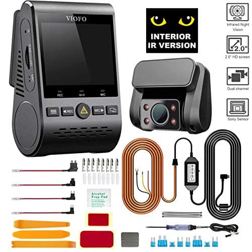 VIOFO A129 IR Interior Dashcam Rideshare Bundle (New 2019) 2 Channel 1080P Interior True Night Vision Dash Camera | WiFi GPS Built-in | Hardwiring Kit and Installation Kit Included