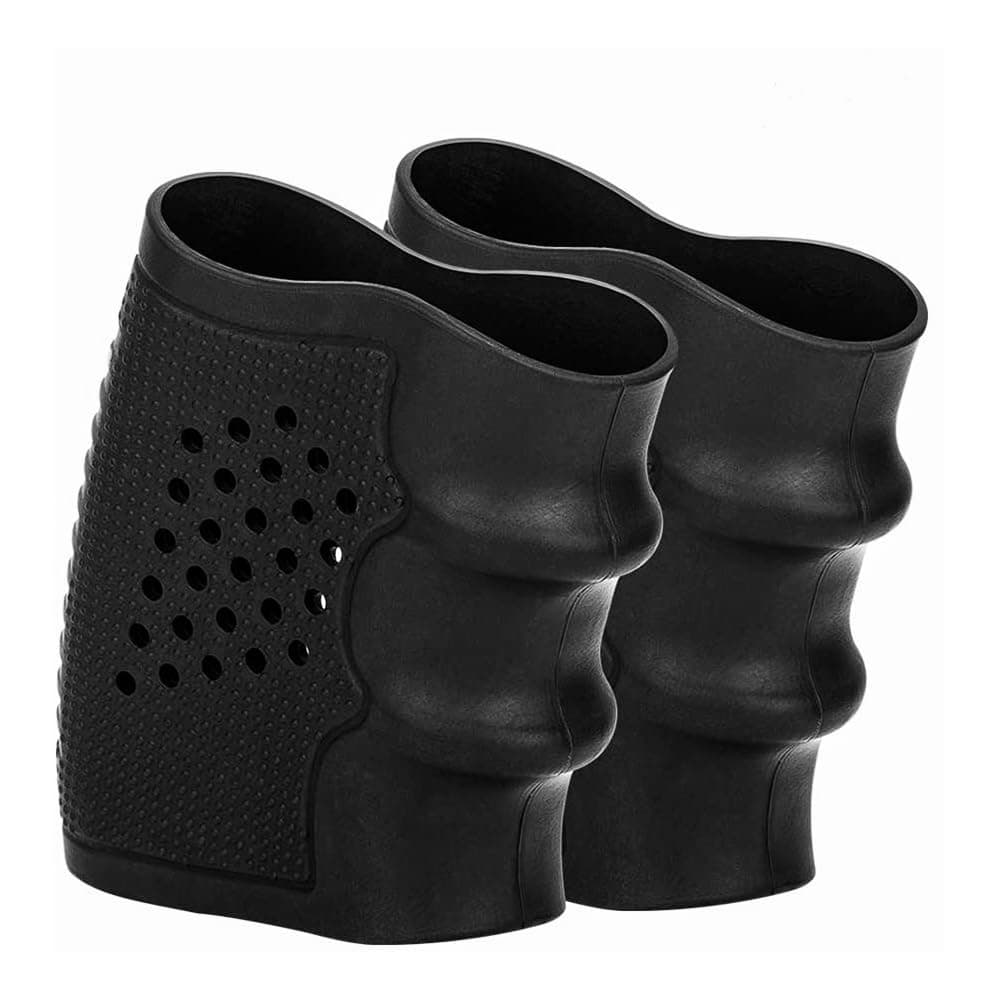 Santu Slip-On Tactical Pistol Holster Rubber Ventilated Grip Glove Sleeve Fits Glock 17,19,20,21,22,23,25,31,32,34,35,37,38,41-2 Pack Black