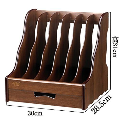 DLWDMRV Desktop document letter tray organizer Wooden detachable desktop multilayer file frame A4 A5 paper magazine document desk shelf-G