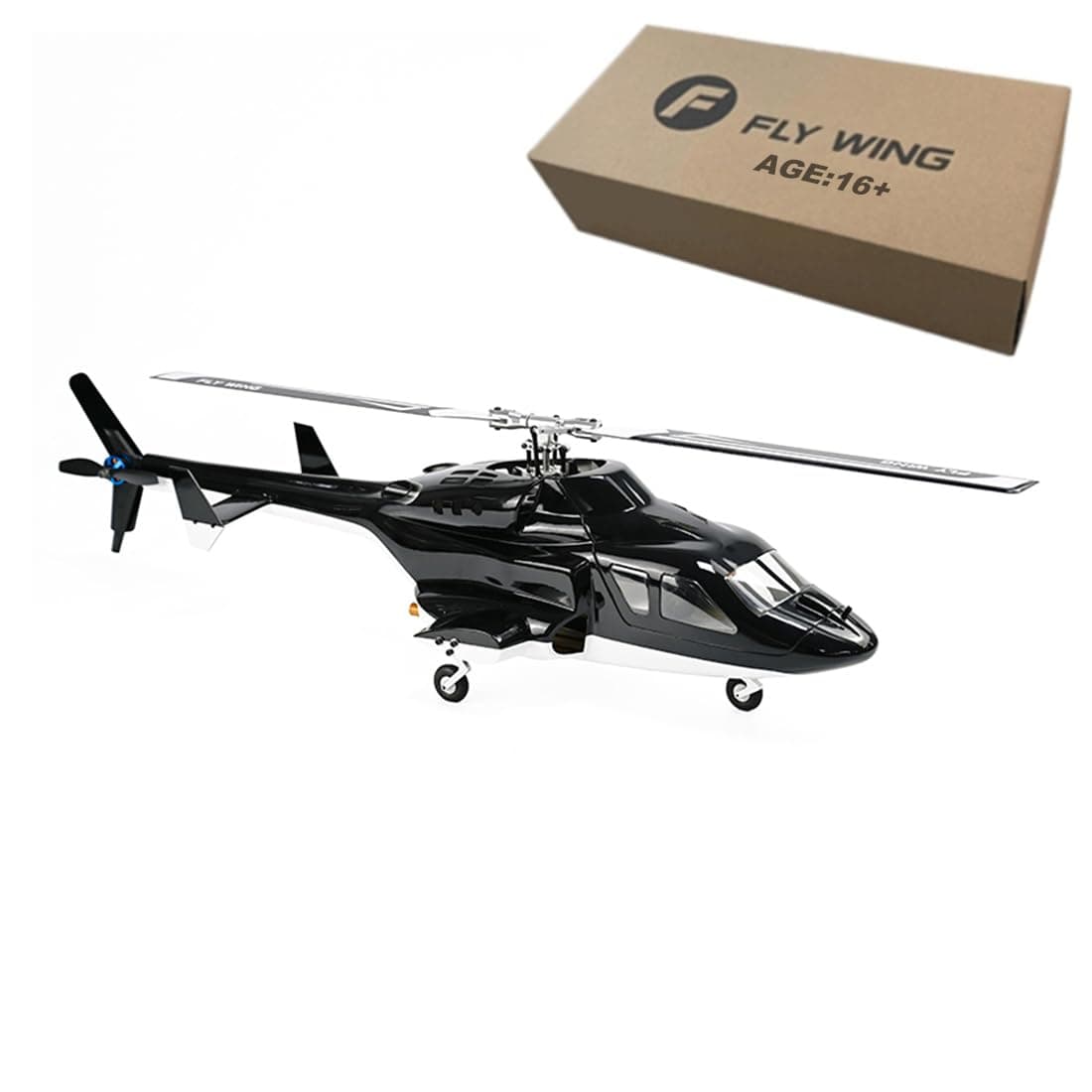 RC Helicopter for Adults, FLYWING FW450L Air-Wolf 450 -Class 2.4G RC Military Helicopter, with GPS Positioning, Brushless Motor, RTF Aircraft for Beginners (PNP Version)
