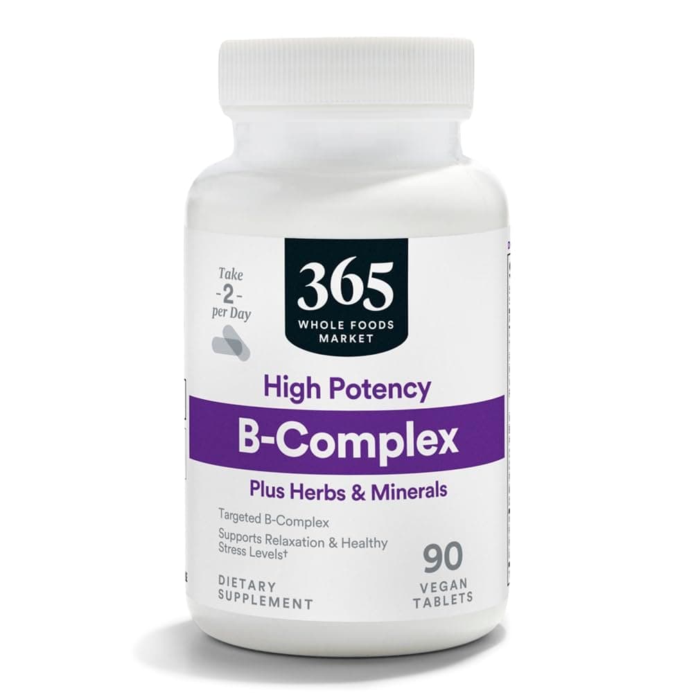 365 by Whole Foods Market, High Potency Vitamin B Complex with Herbal Support Tablets, 90 CT
