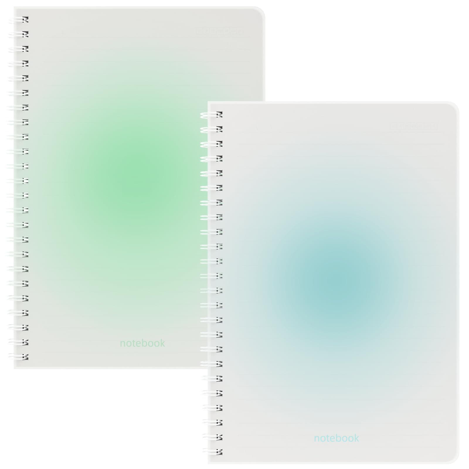 Oucaru Spiral Notebook College Ruled 2 Pack A5 (5.9" x 8.3") Journaling Notebooks 140 Pages 2 Colors (Blue and Green) Gradient Small Lined Notebook for Work School Business Travel Note Books