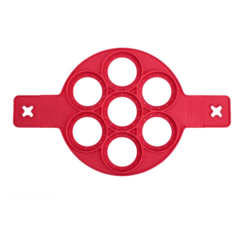 EUYOUZI Silicone Pancakes Molds, Reusable Non Stick Egg Mold Silicone Pancake Maker and Flipper for Kitchen