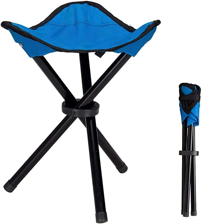 Folding Camping Stool Portable Fishing Chair Seat For Camping Fishing Hiking Gardening And Beach, Seat Height 20 Inches (Random Color, Metal) - Multicolor