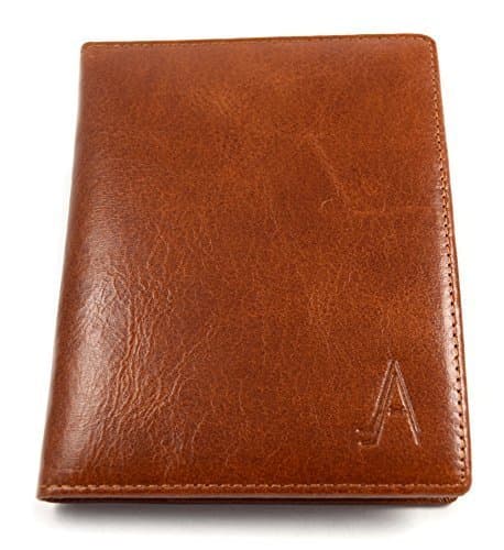Leather Passport Holder Cover Case RFID Blocking Travel Wallet