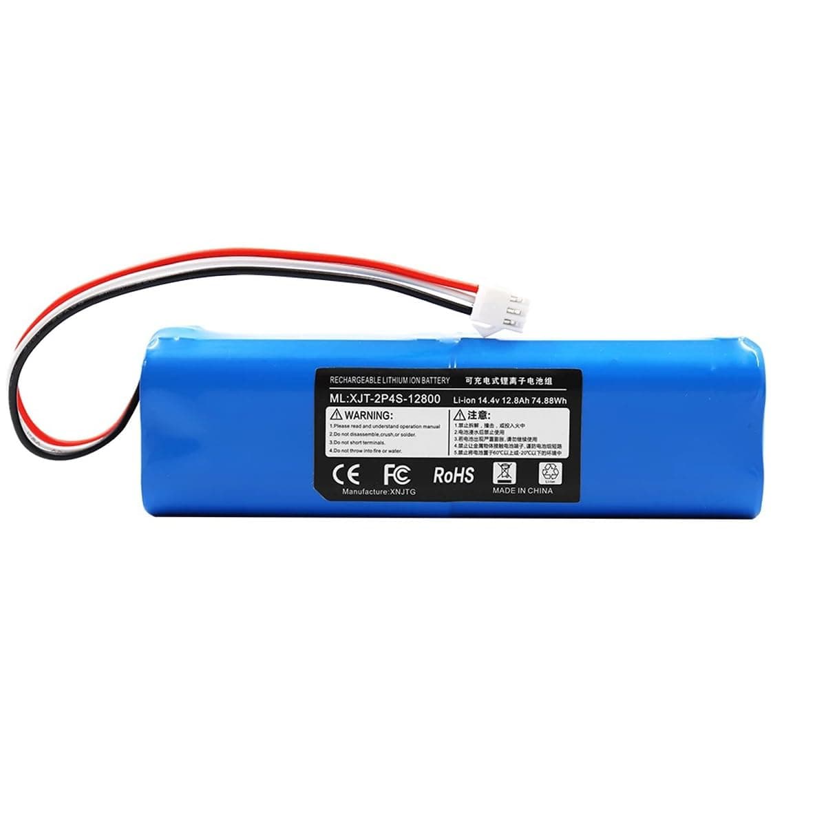 Rechargeable Li-ion Battery Robot Vacuum Cleaner Battery Pack 14.4V 14.8V Replacement Spare Battery 5200mAh 6500mAh Backup Battery Waterproof PVC Case