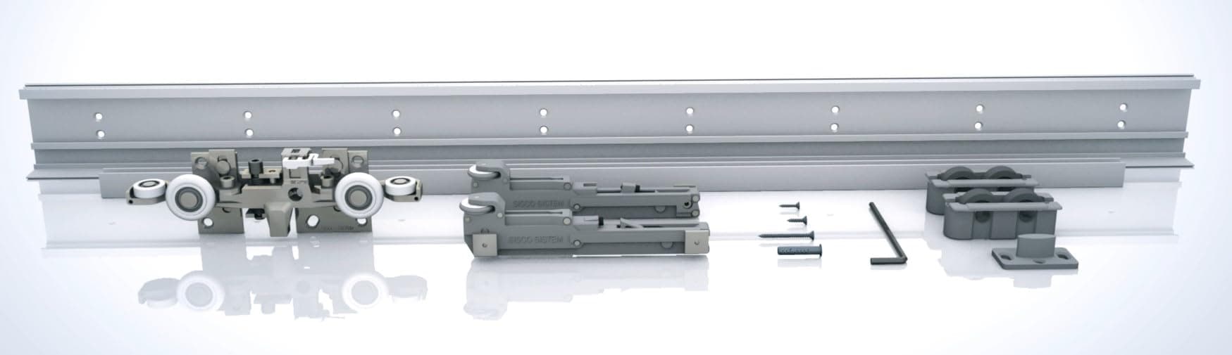 Invisible Rail for Sliding Doors Hidden Series 1800-1150/80 kg Sisco Sistem (No Door)