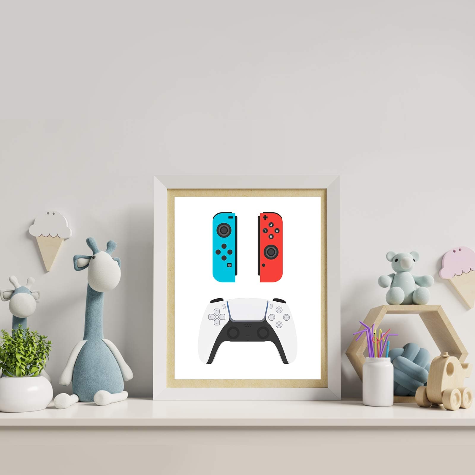 Simimi art Retro Video Game Posters Set of 8 (8”X 10”),Video Gaming Posters for Gamer Room Decor,Game Controller, video game Gift, Video Game Poster, Gamer Decor for Boys Room,No Frames