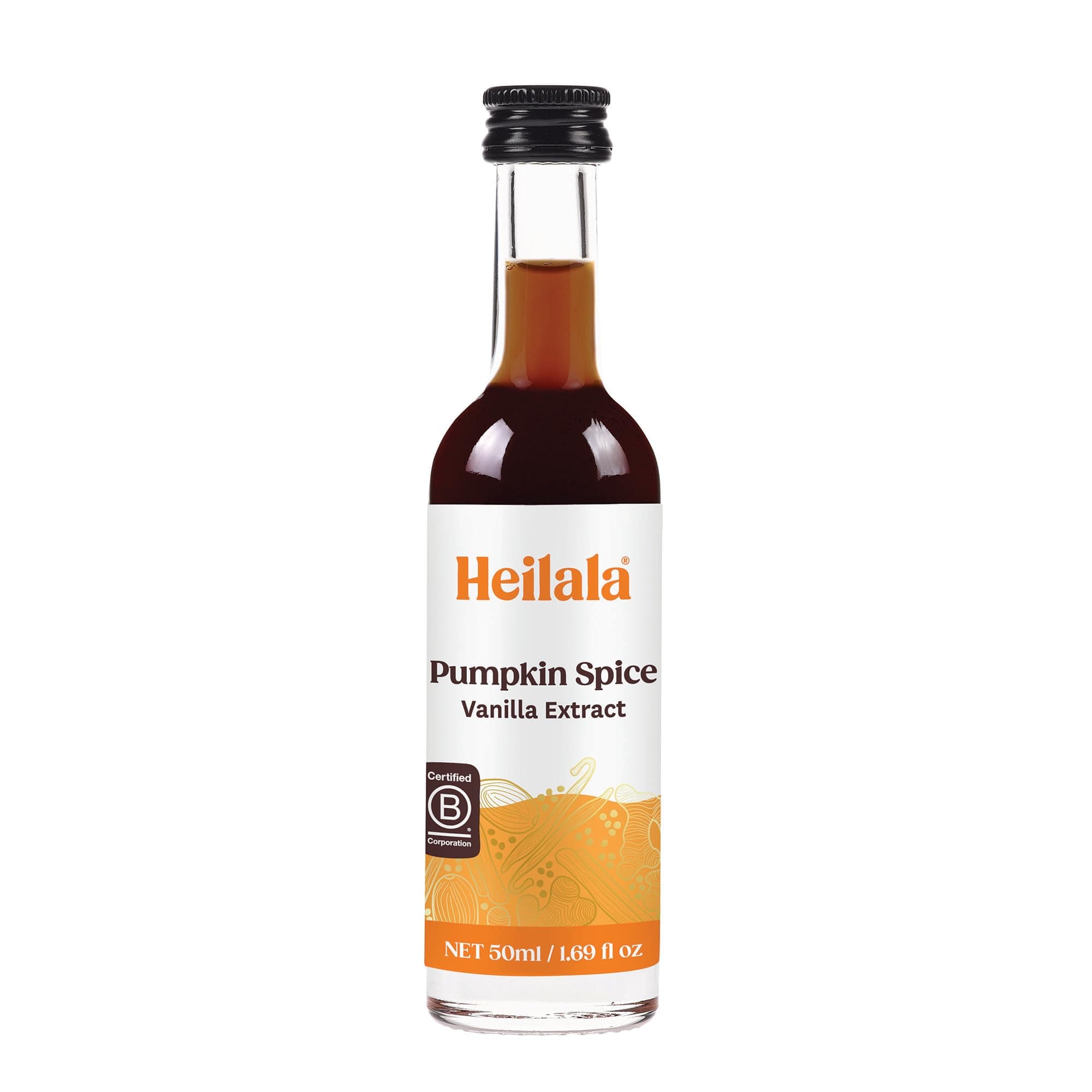 Pumpkin Spice Vanilla Extract – Heilala Pure Vanilla infused with Pumpkin Spice Extract, Perfect for Baking, Desserts and Drinks, Made using Hand-Selected Vanilla Beans from Polynesia, 1.69 fl oz