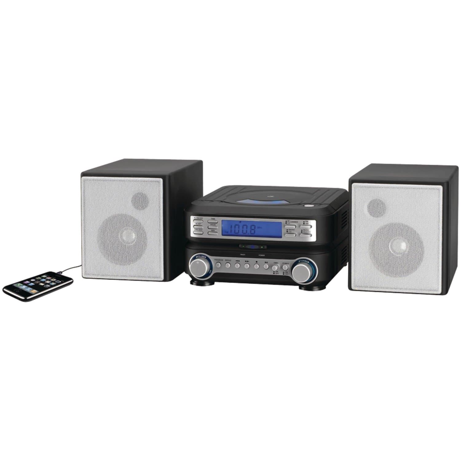 GPX HC221B Compact CD Player Stereo Home Music System with AM/FM Tuner