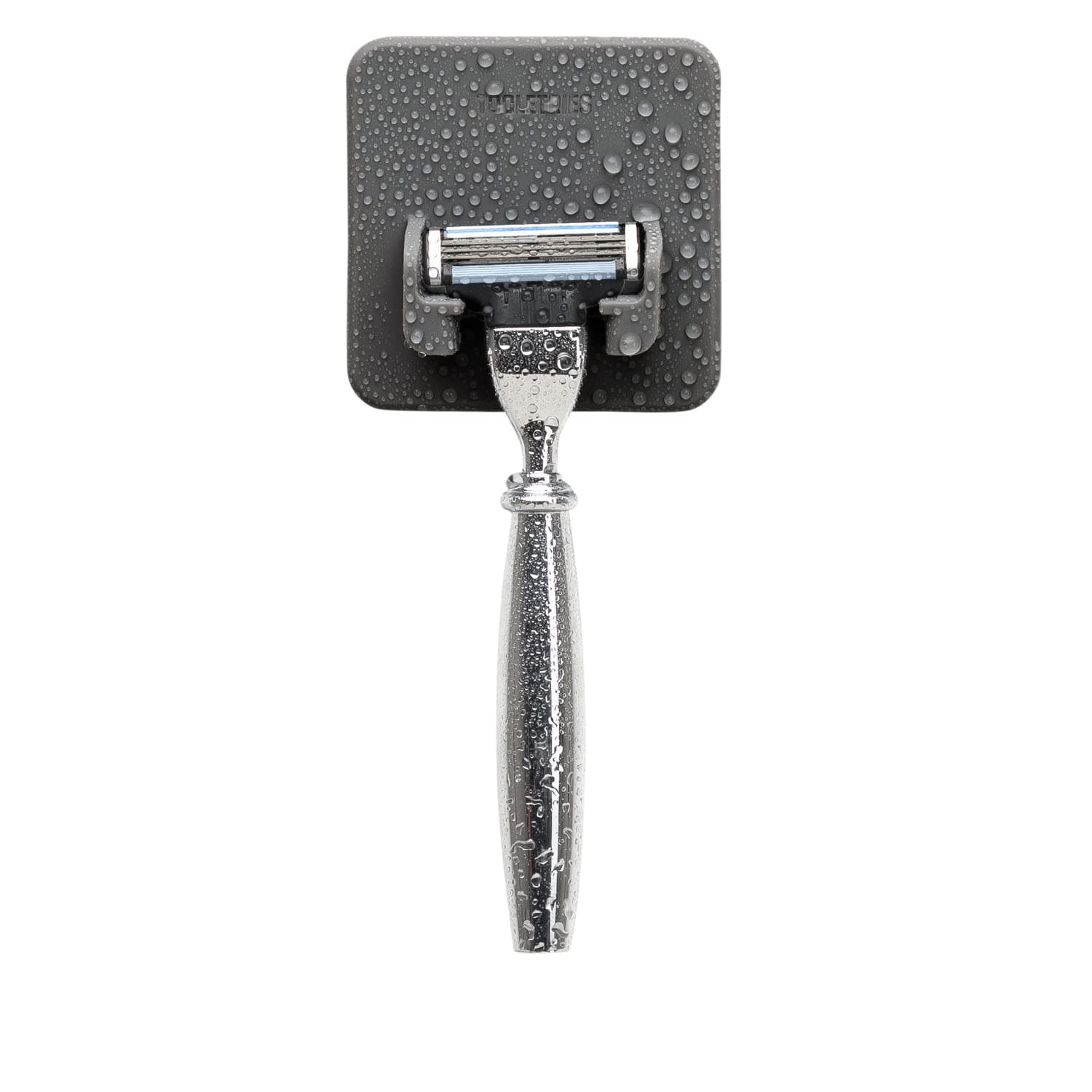 TOOLETRIES The Mason Razor Holder - Secure & Safe, Silicone Toiletry Organizer, Shower & Bathroom Accessory - Features Silicone-Grip Technology, Removable & Reusable - Charcoal