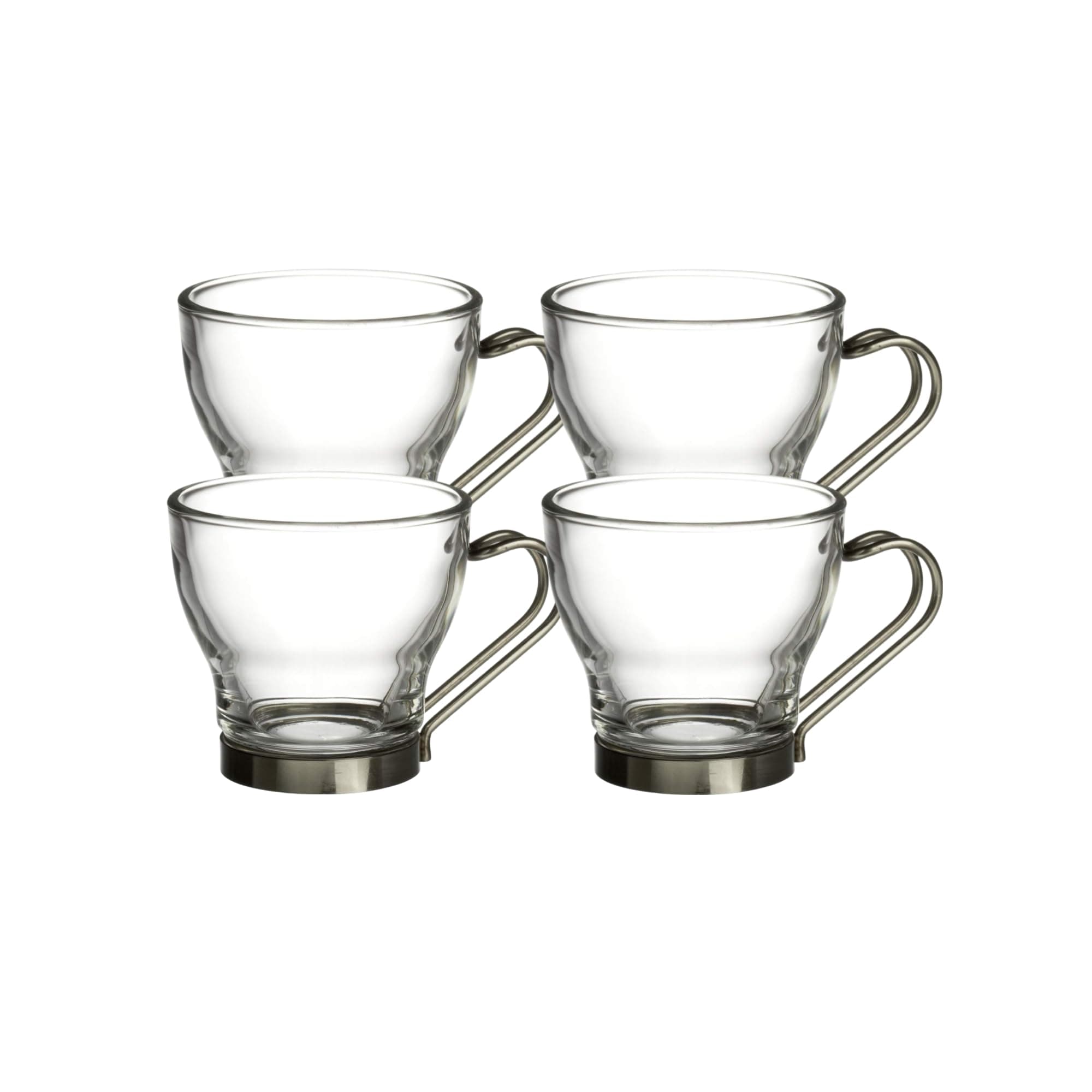 Verdi Espresso Cup With Stainless Steel Handle, Set of 4, Gift Boxed, 3.5 ounces