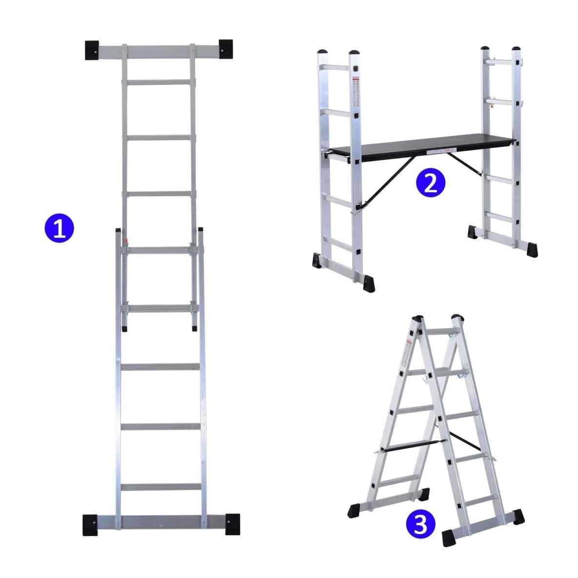 SaleemExpress Aluminium Working Platform Scaffold Tower Ladder- 2.7m Working Height Foldable Platform -Step up Ladder -up 150 kg -Weights only 15 kg