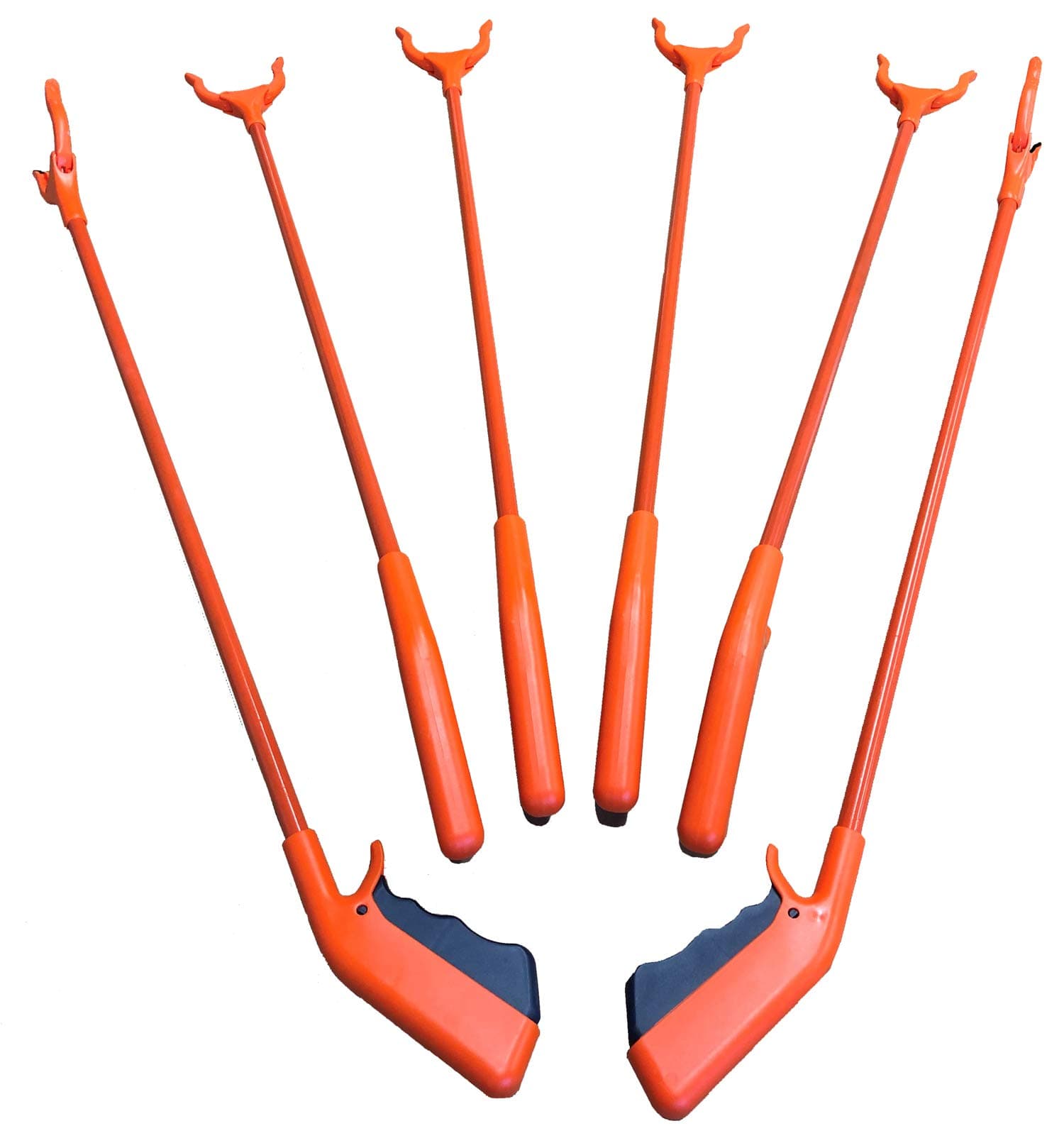ArcMate Qwik-Pik Economy Trash Pick Up Tool, Outdoor Reacher Grabber Litter Picker, Jaws Open 3.5", Rotates 360 Degrees, for Volunteers, 1 lb. Pick Up Capacity, Orange, 31", 6-Pack (15615)