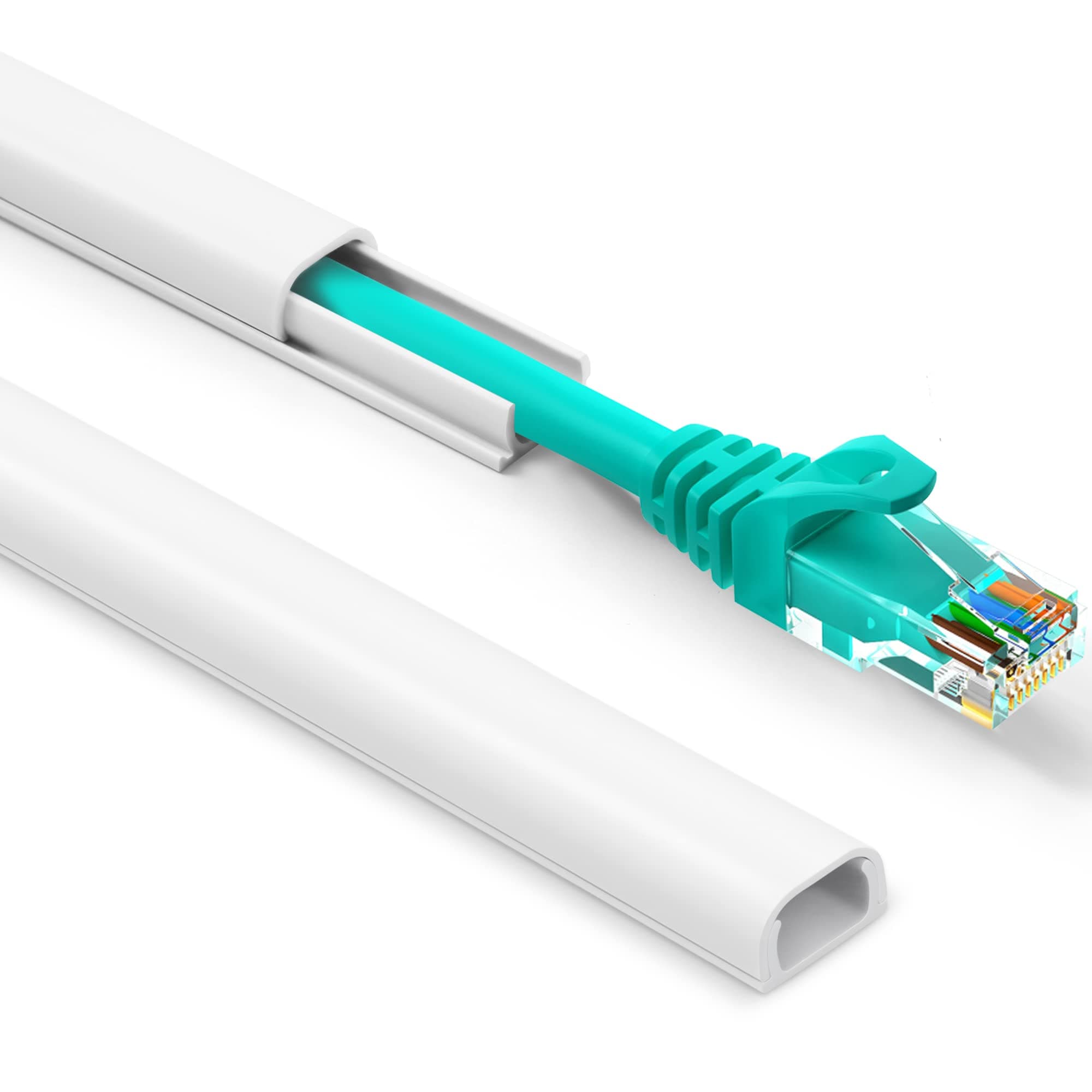 ZhiYo One Cord Cover Wall - 153in Mini Wire Hider, Wire Cover for Hiding Speaker Wire, Baby Monitor Cord - Paintable Wire Channel for Cable Concealer, 9X L17in W0.5in H0.35in, CMR05 White