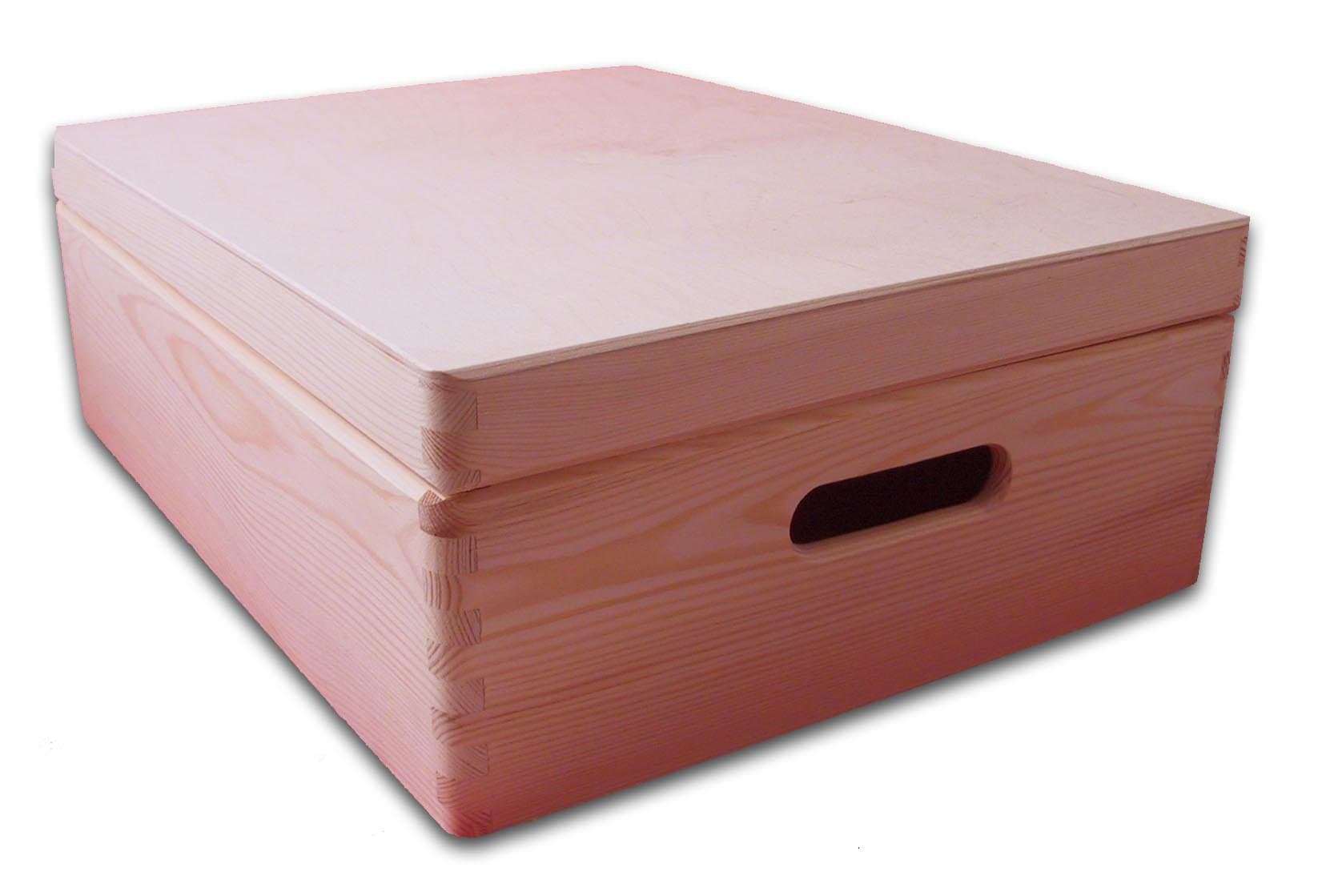 Medium Wooden Chest with Lid - Storage Chest - Toy Box - DIY Box - Plain Wooden Crate 40x 30x 14cm