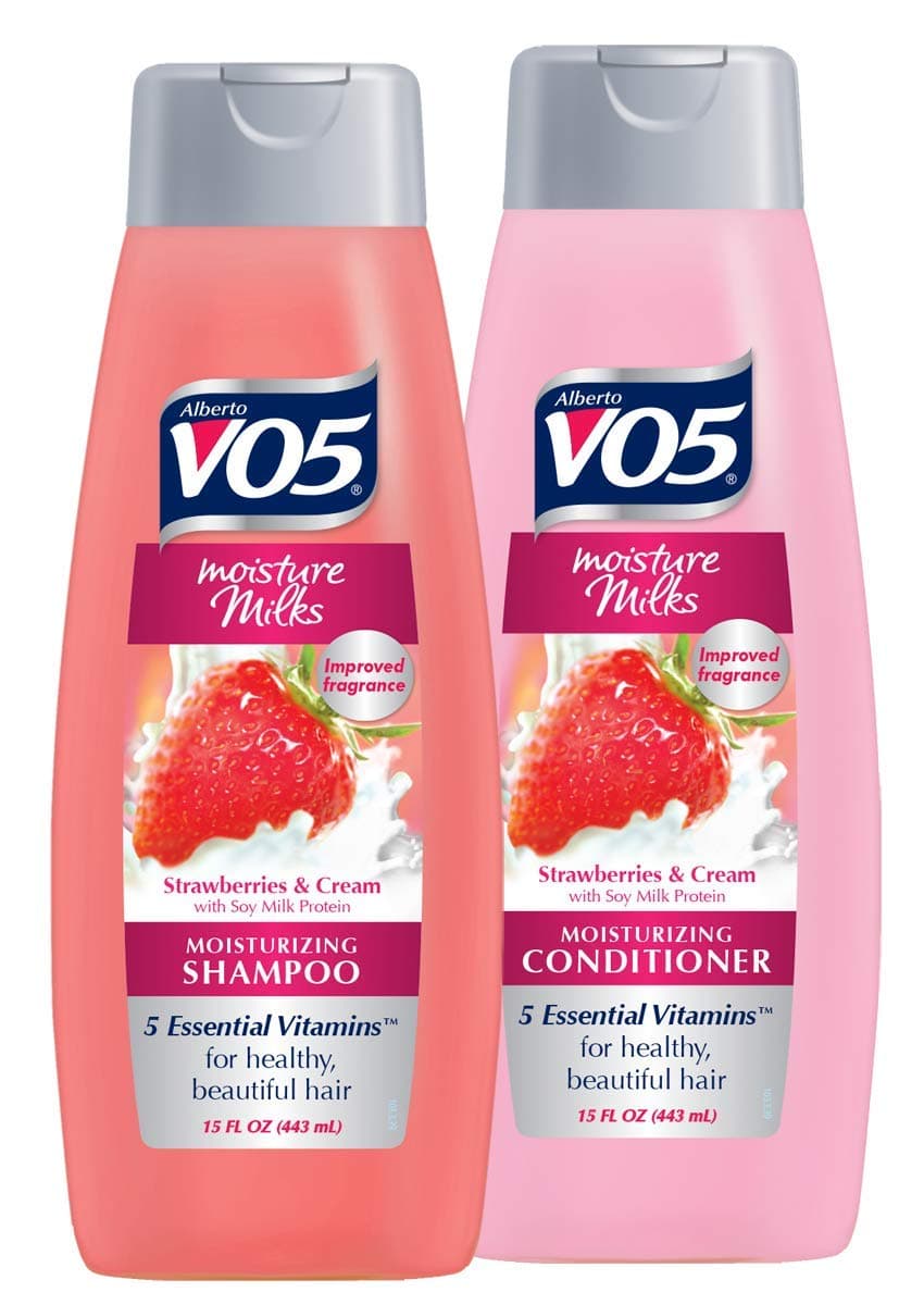 Alberto V05 Moisture Milks Strawberries & Cream Moisturising Shampoo & Conditioner Set (370ml) by High Ridge Brands Co