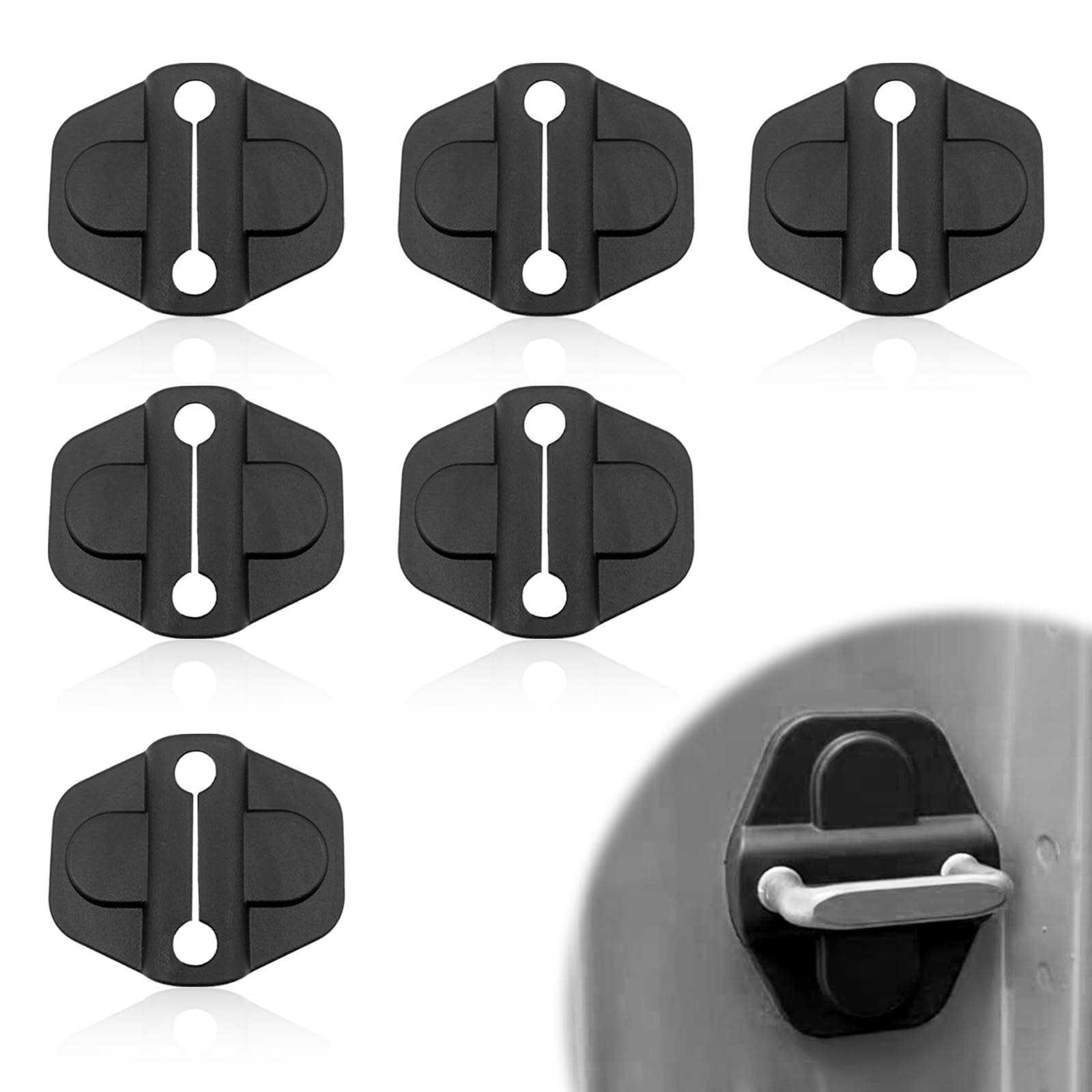 Door Lock Cover Buckle Decor Trim Compatible with 2018-2023 Jeep Wrangler JL JLU 4XE Unlimited Sahara Sports Rubicon Gladiator JT Door Lock Cover Parts Accessories Black(Pack of 6)