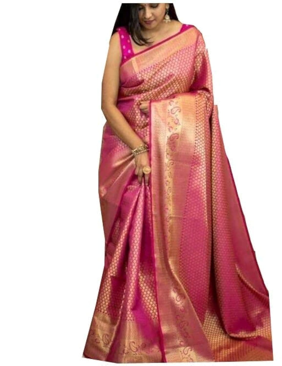SGF11 Women's Georgette Soft Woven Work Saree With Blouse Piece