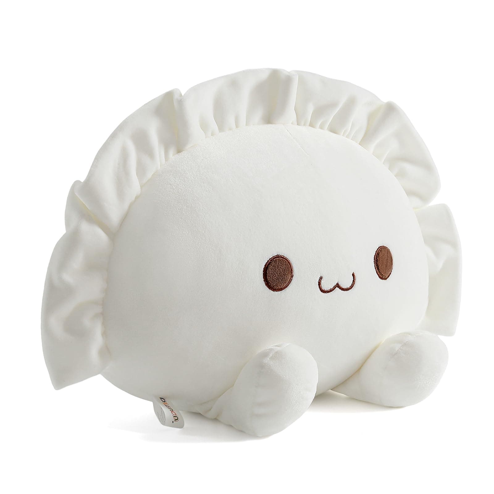 Ditucu Cute Dumpling Plush Pillow Funny Food Soup Dumplings Plushie Kawaii Stuffed Aniamls Toys Hugging Gifts for Kids White 14 inch