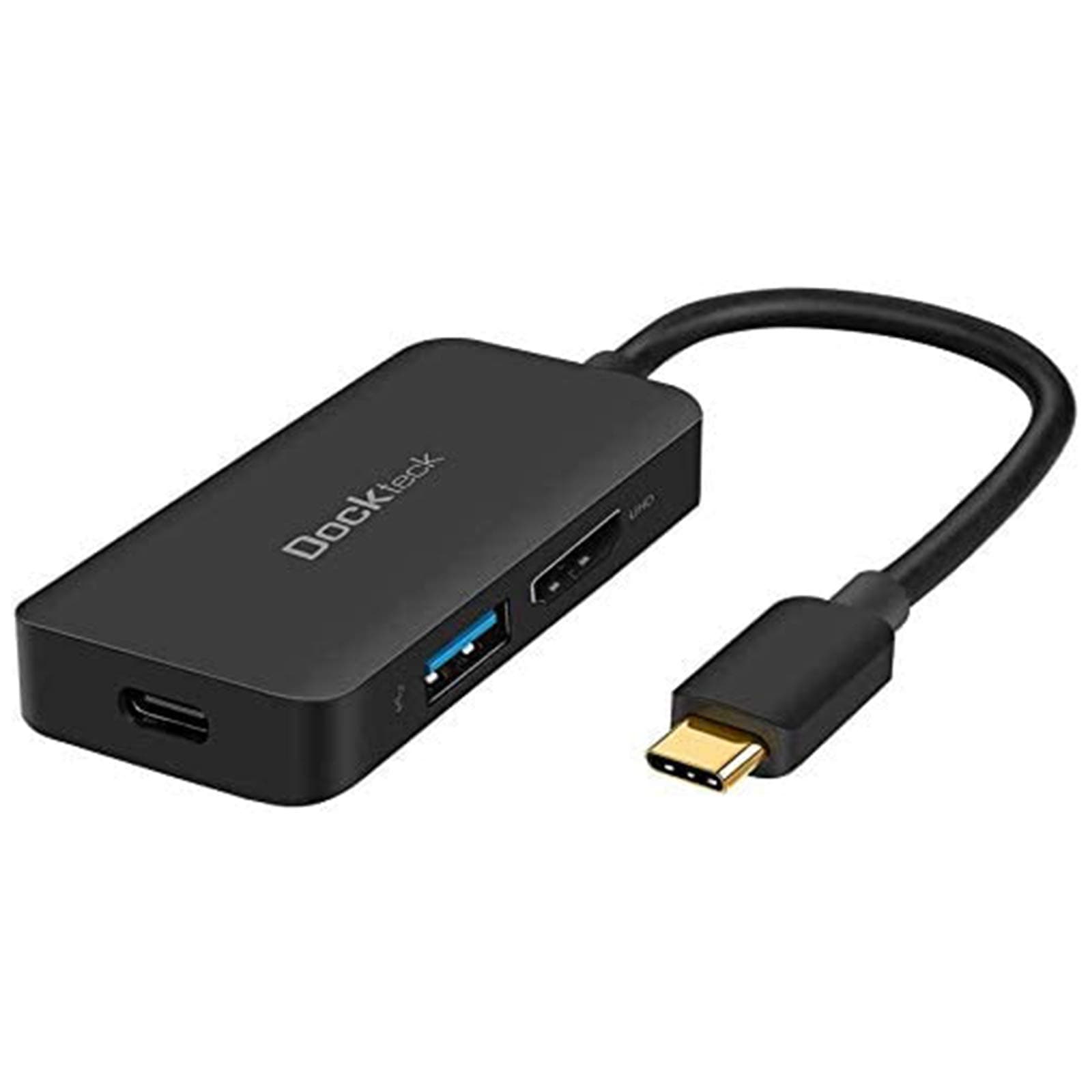 dockteck USB C HDMI Adapter 4K@60Hz HDR, 3 in 1 Dongle with HDMI 4K, USB 3.0 and 100W PD, Multiport USB C Hub Adapter for MacBook/Pro/Air, iMac, XPS, New iPad Pro 2020/2018 and More