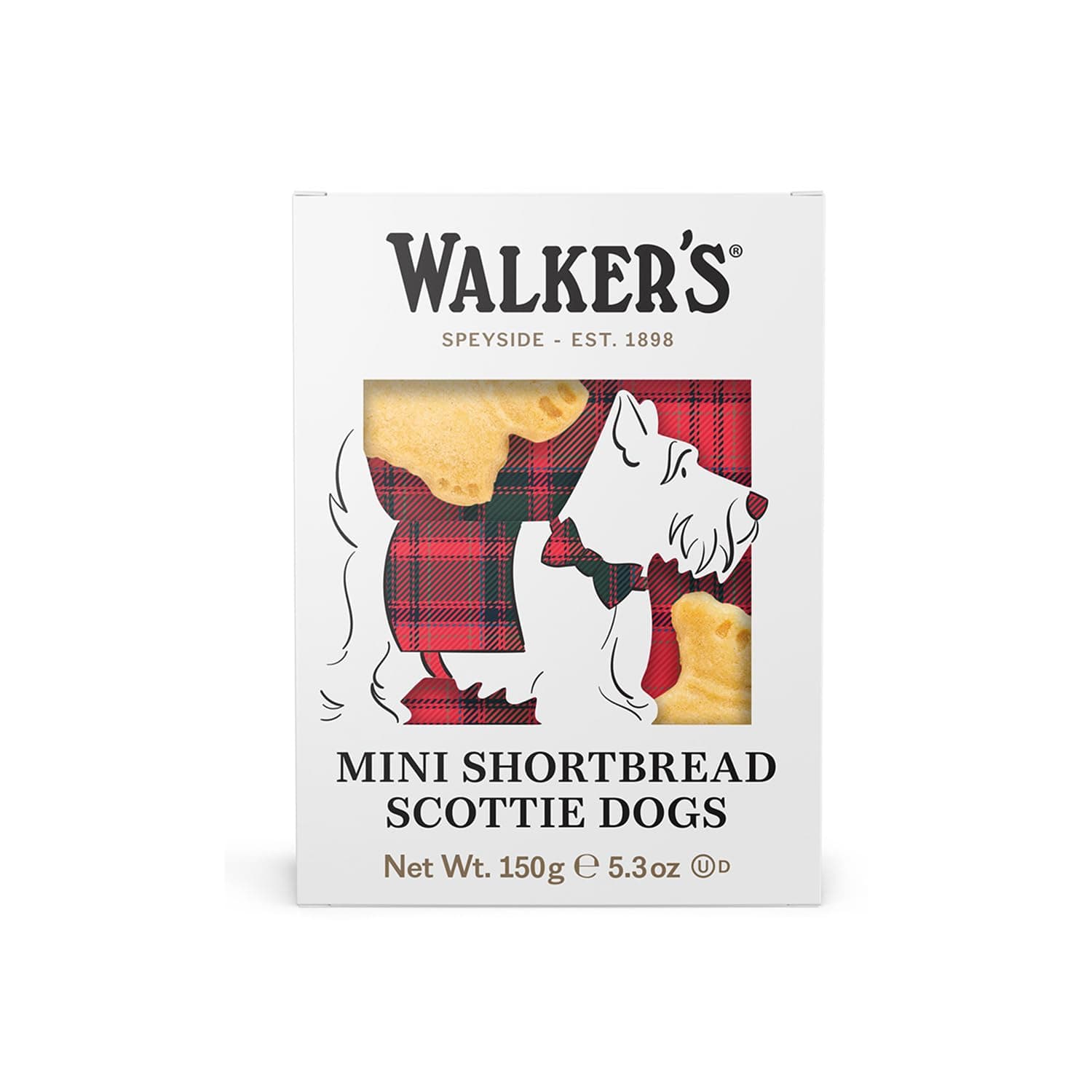 Shortbread Mini Scottie Dog Shaped Cookies, Pure Butter Shortbread Cookies, 5.3 Oz Box
