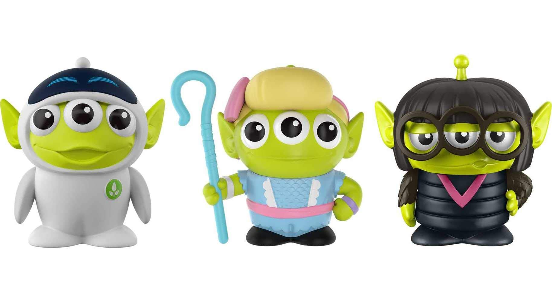 Pixar Alien Remix 3-Pack Bo Peep, Edna Mode & EVE 3-in Mashup Character Figures in a Pizza Box Package, Disney Mattel Pixar Toy Story Movie Collector Toys,Ages 6 Years & Up