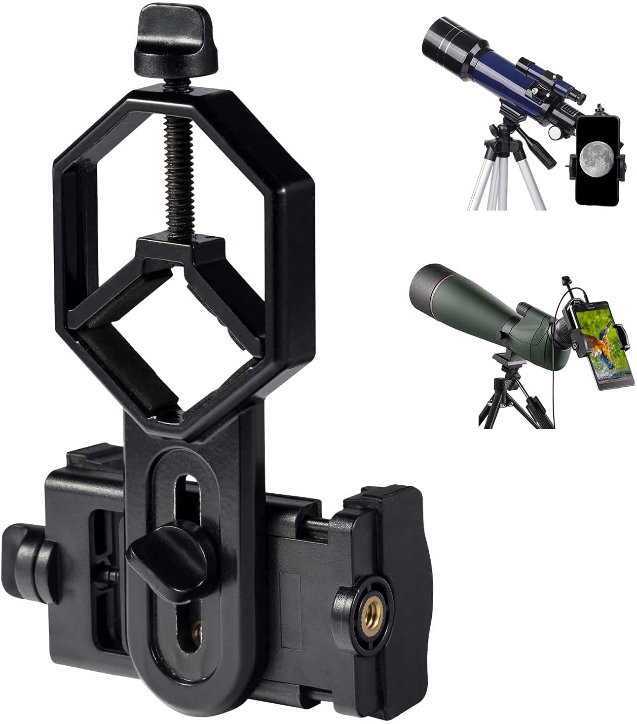 Lucario Telescope Holder for Phone,Universal Cell Phone Smartphone Quick Photography Adapter Mount Connector for Telescope Binoculars Monocular Spotting Scope Microscope,Record The Nature The World